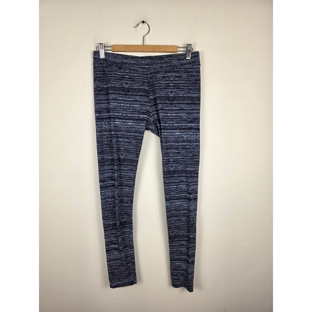 Pact Blue Space Dye Organic Cotton Blend Leggings Womens Large L Stretch